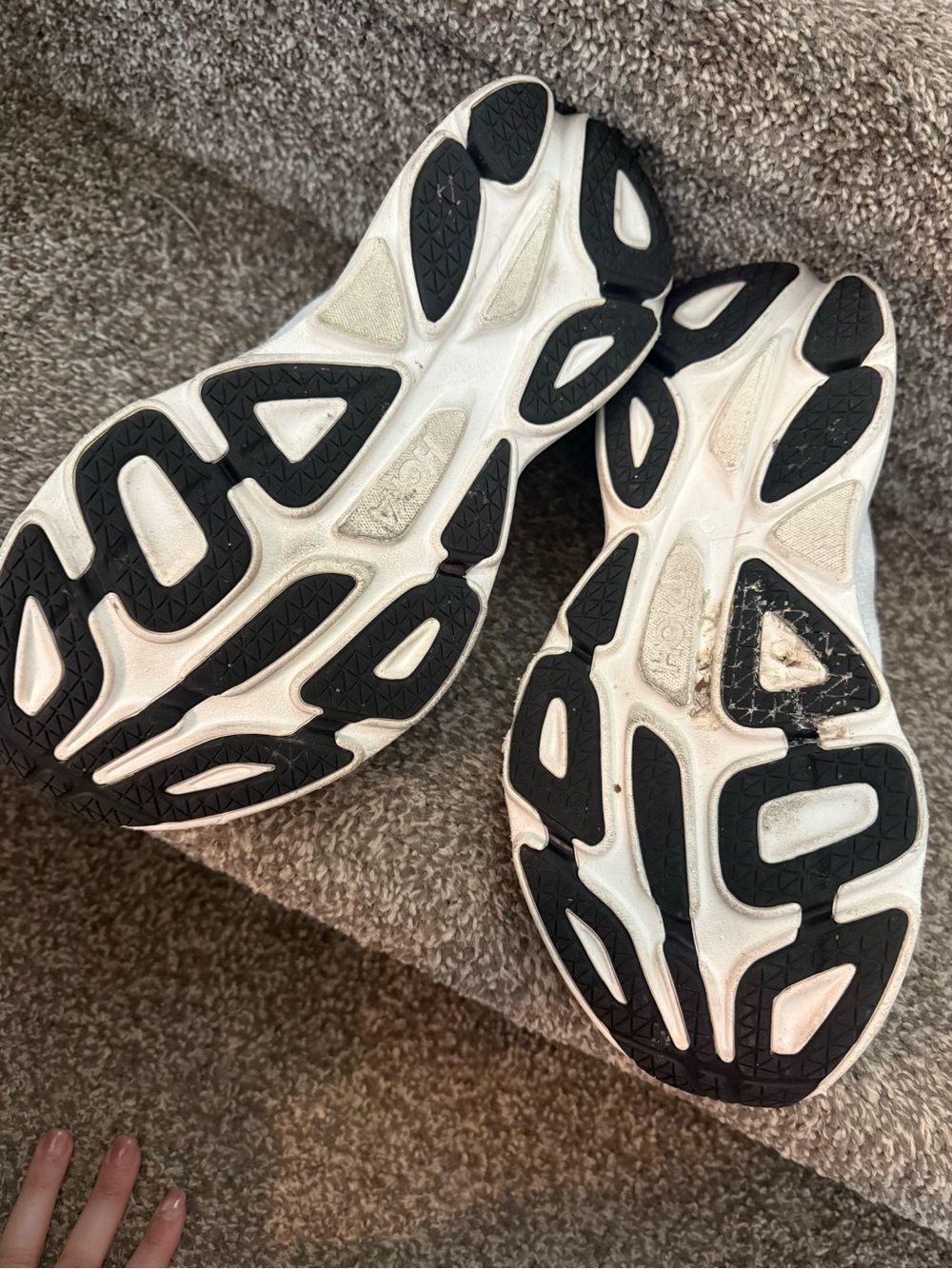 Hoka Kids Sneakers in Black and White - Cushioned Outsole Design